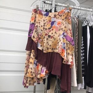 Brown Skirt - Multicolor summer skirt.